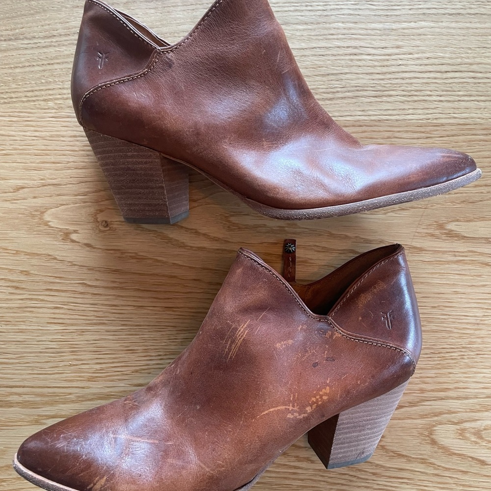 Frye Brown Leather Ankle Boots